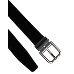 Dolce & Gabbana Black Leather Metal Buckle Classic Belt BEL9290-95