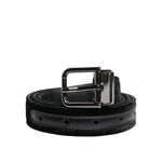 Dolce & Gabbana Black Leather Metal Buckle Classic Belt BEL9297-85