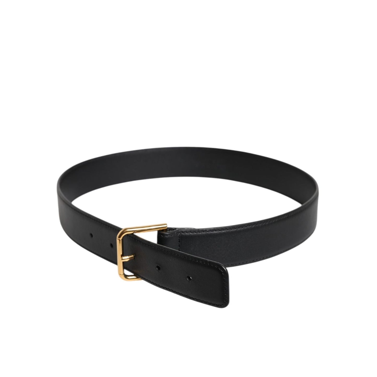 Dolce & Gabbana Black Leather Metal Buckle Classic Belt BEL9301-70