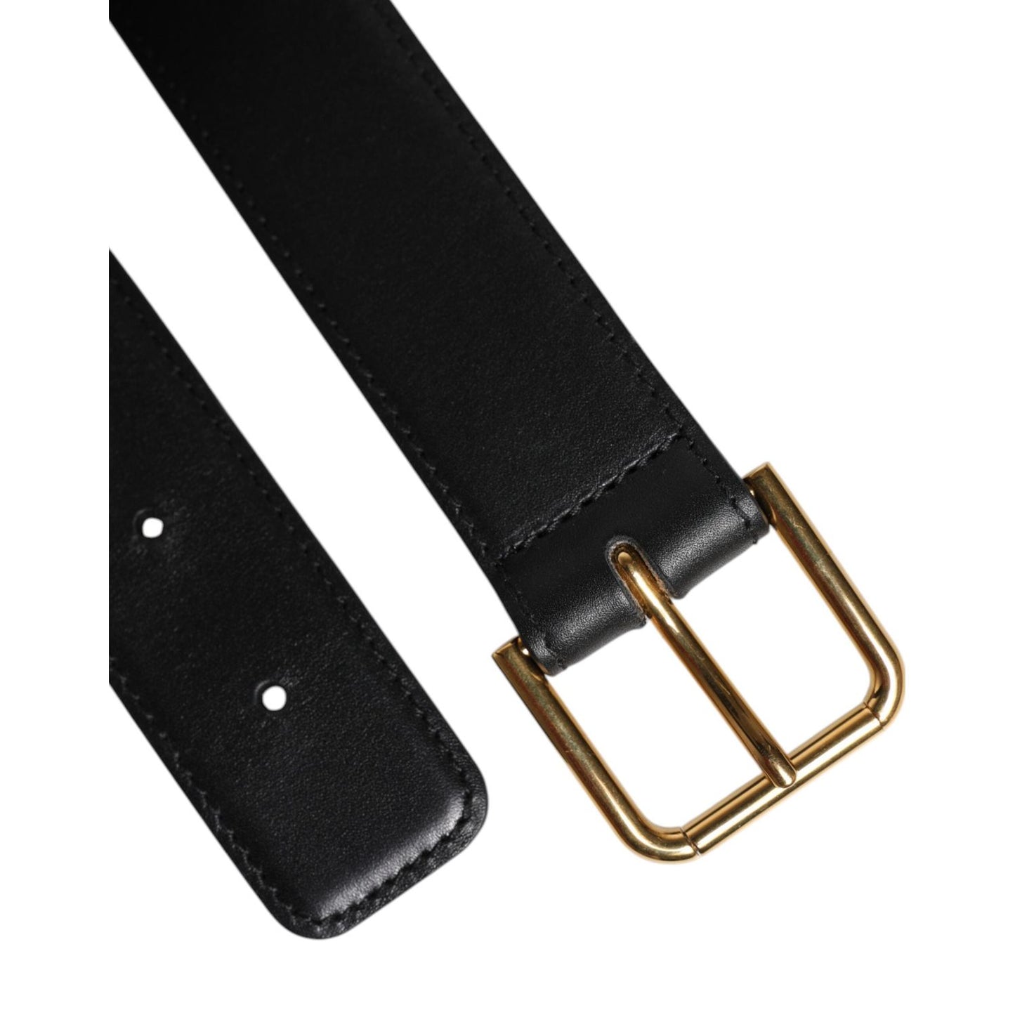 Dolce & Gabbana Black Leather Metal Buckle Classic Belt BEL9301-70