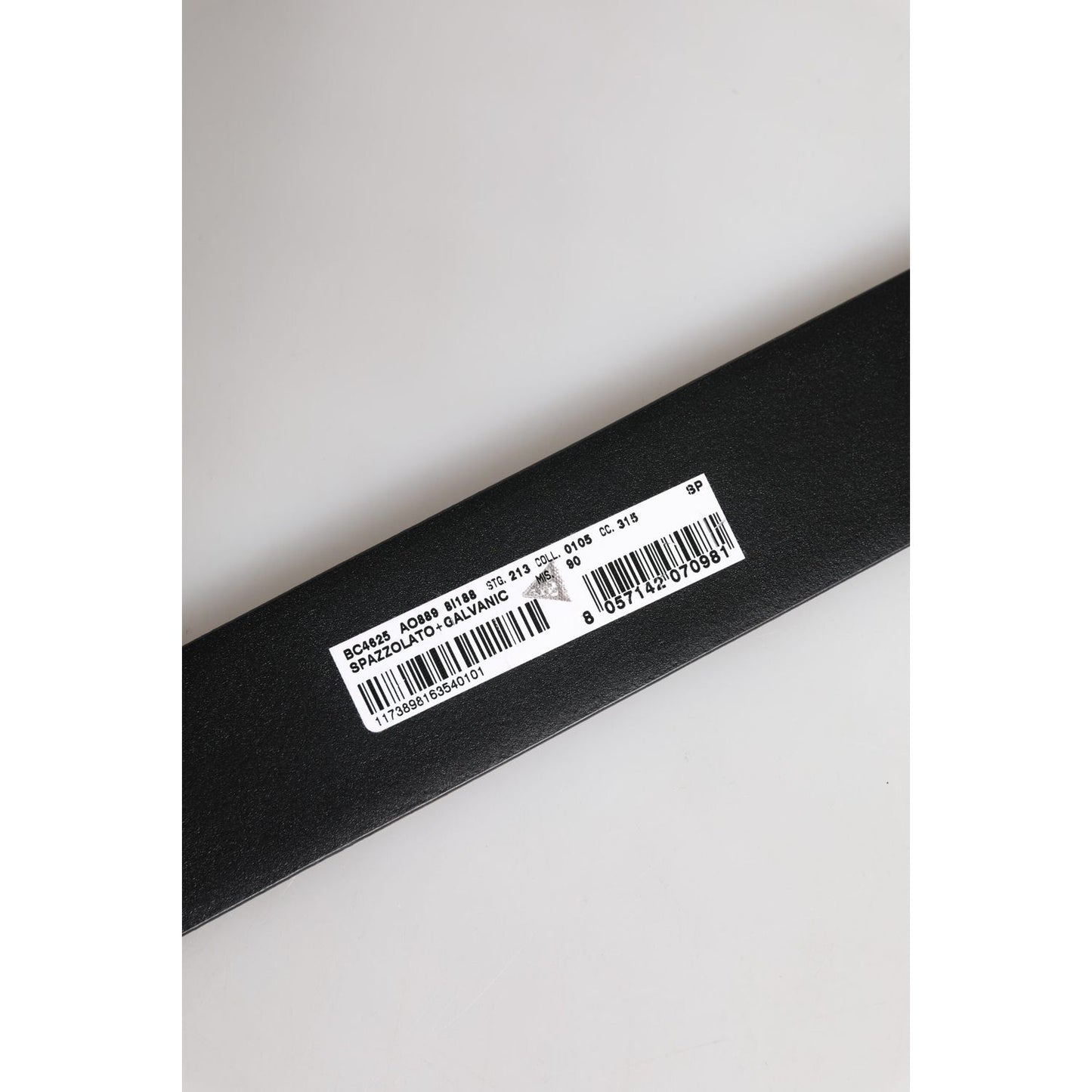 Dolce & Gabbana Black Leather DG Logo Plaque Buckle Belt BEL9318-90