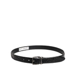 Dolce & Gabbana Black Exotic Leather Metal Logo Buckle Belt BEL9323-90