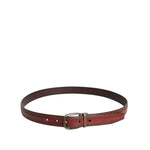 Dolce & Gabbana Burgundy Leather Metal Logo Buckle Belt BEL9328-100