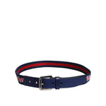 Dolce & Gabbana Blue Cotton Leather Printed Metal Buckle Belt BEL9337-85