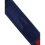 Dolce & Gabbana Blue Cotton Leather Printed Metal Buckle Belt BEL9337-85