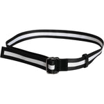 Dolce & Gabbana Black Yellow Logo Striped Metal Buckle Belt BEL9340-90