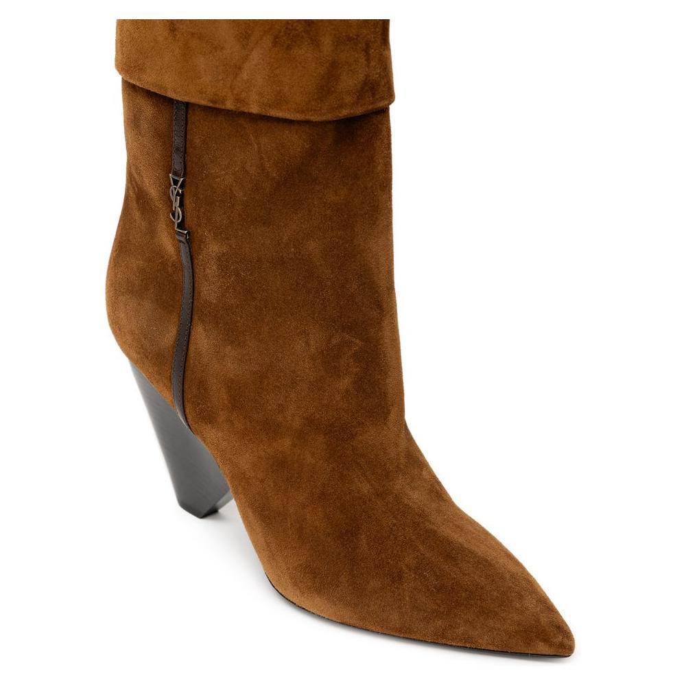 Saint Laurent Brown Suede Leather Boot SA-8774664-EU37/US7