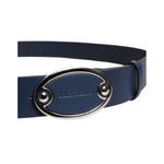 Dolce & Gabbana Blue Leather Classic Metal Logo Buckle Belt BEL9358-105