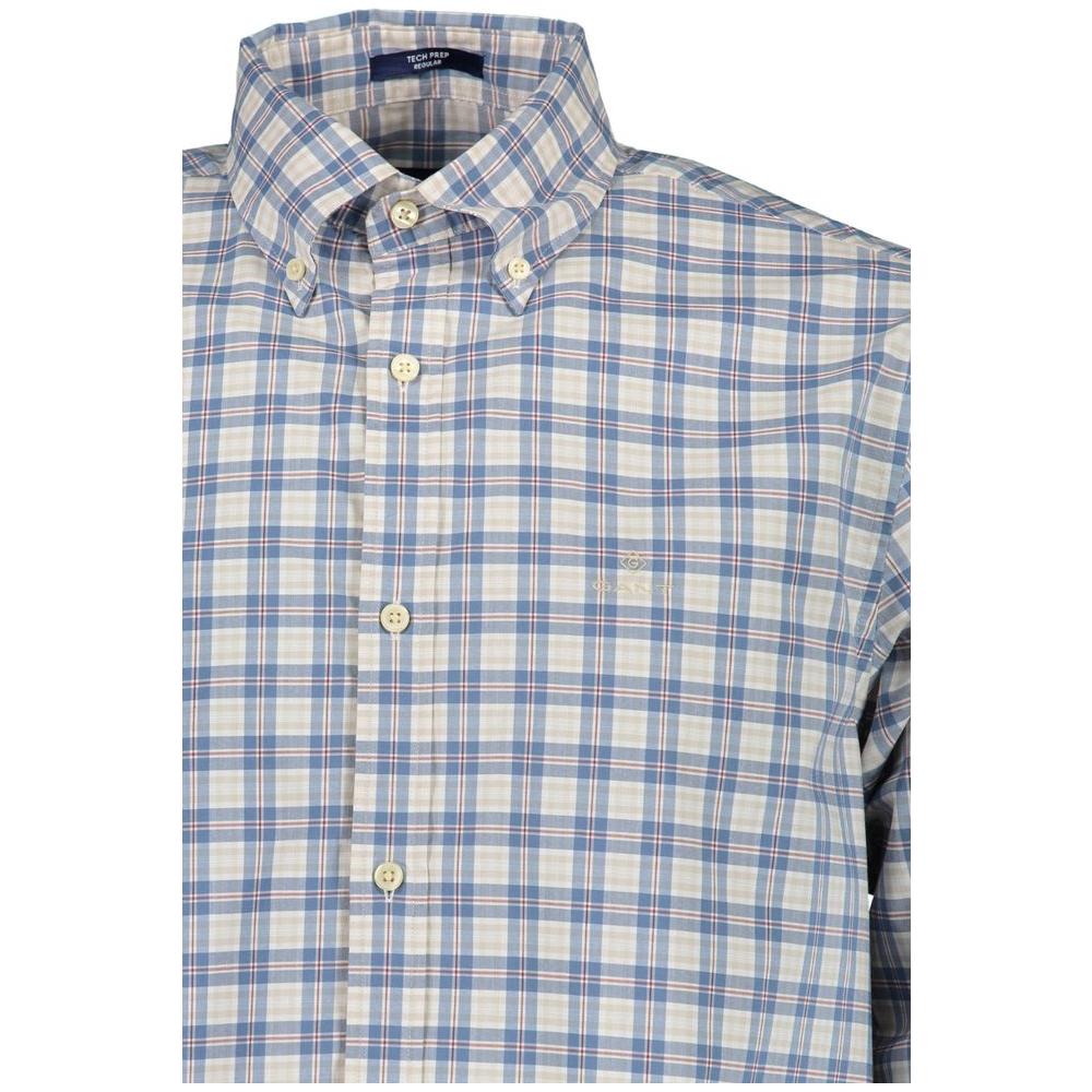Gant Blue Cotton Men Shirt Gant Gray