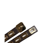 Dolce & Gabbana Dark Brown Leather Gold Rotating Buckle Belt WMB392-90