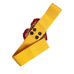 Dolce & Gabbana Yellow Stretch Wide Waist Heart Embellished Belt WMB397-40