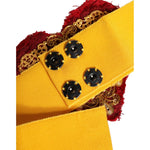 Dolce & Gabbana Yellow Stretch Wide Waist Heart Embellished Belt WMB397-40