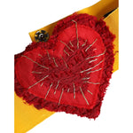Dolce & Gabbana Yellow Stretch Wide Waist Heart Embellished Belt WMB397-40