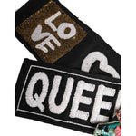 Dolce & Gabbana Black Stretch Multicolor Embellished Waist Belt WMB398-40