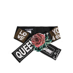 Dolce & Gabbana Black Stretch Multicolor Embellished Waist Belt WMB398-40