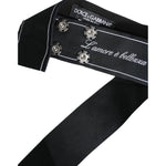 Dolce & Gabbana Black Waist Ribbon Wide Bow Logo Belt WMB465-40
