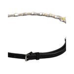 Dolce & Gabbana Black Leather Daisy Crystal Embellish Waist Belt WMB475-85