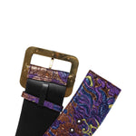 Dolce & Gabbana Multicolor Floral Jacquard Lurex Wide Waist Buckle Belt WMB490-75