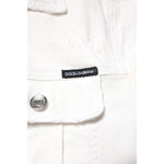 Dolce & Gabbana White Graffiti Cotton Stretch Denim Jacket