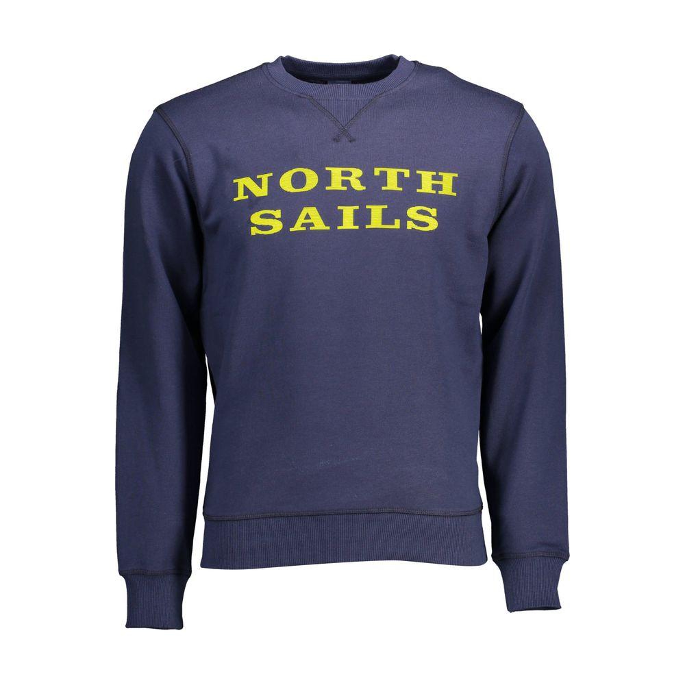 North Sails Blue Cotton Men Sweater North Sails Dark Slate Gray