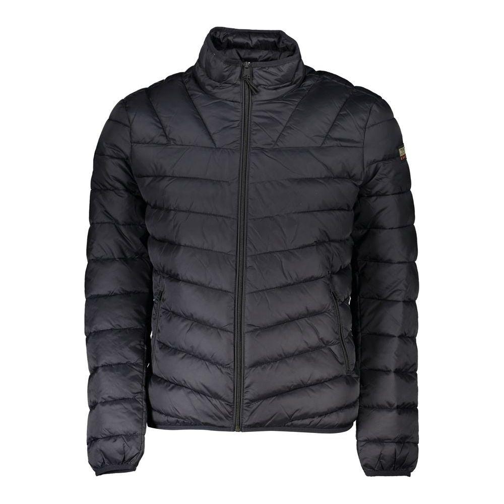 Napapijri Black Polyamide Men Jacket Napapijri Dark Slate Gray