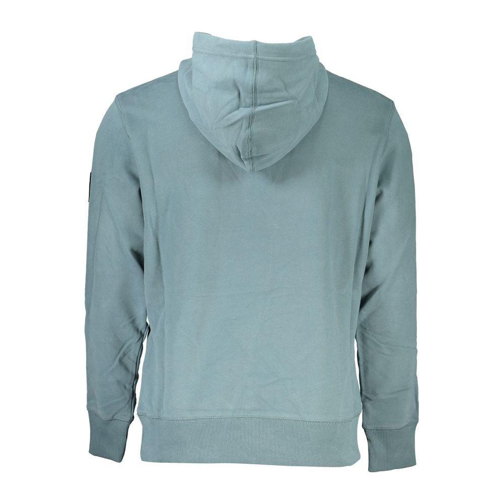 Calvin Klein Chic Green Hooded Cotton Sweatshirt Calvin Klein Light Slate Gray