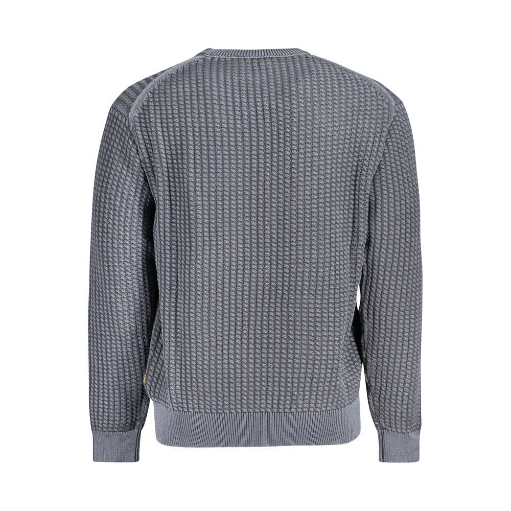 Hugo Boss Blue Cotton Men Sweater Hugo Boss Dim Gray