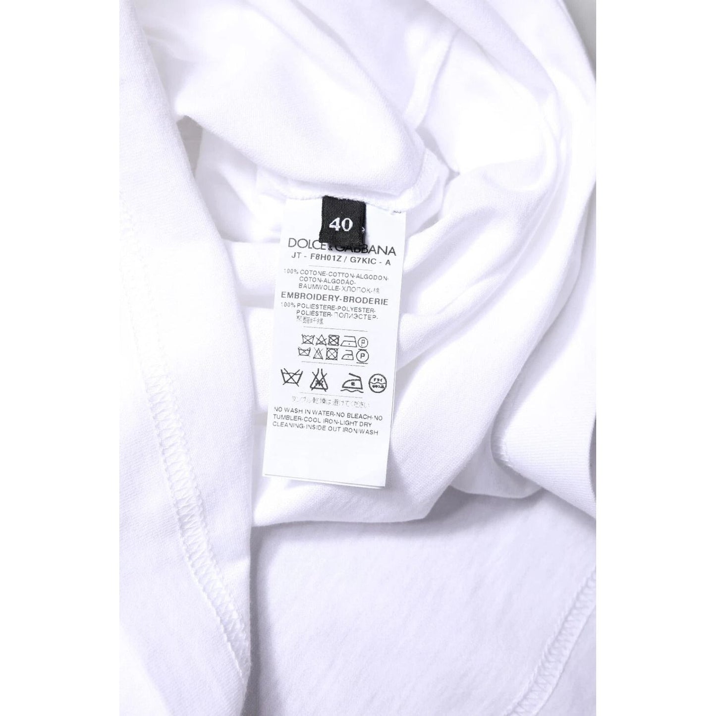 Dolce & Gabbana White #DGFamily Print Cotton Crew Neck T-shirt