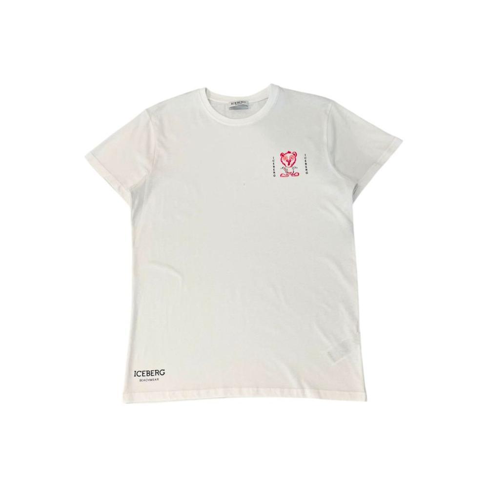 Iceberg White Cotton Men T-Shirt IC-24787-S