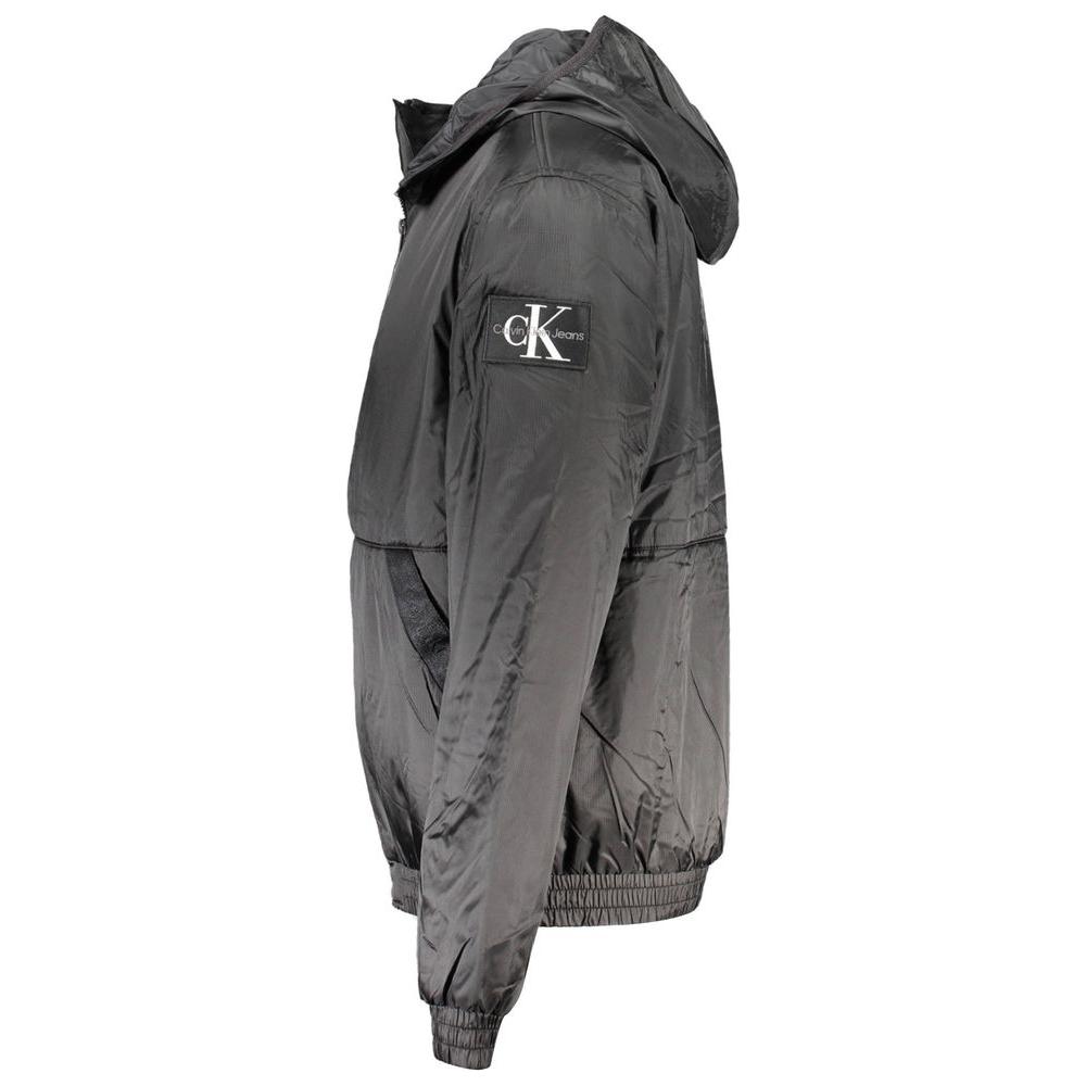 Calvin Klein Black Polyester Men Jacket Calvin Klein Dim Gray