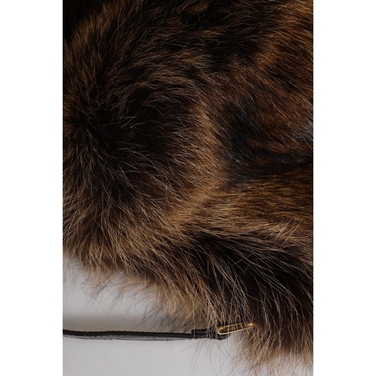 Dolce & Gabbana brown fur women's bucket hat, made of racoon and caiman with silk lining, luxury fashion accessory.