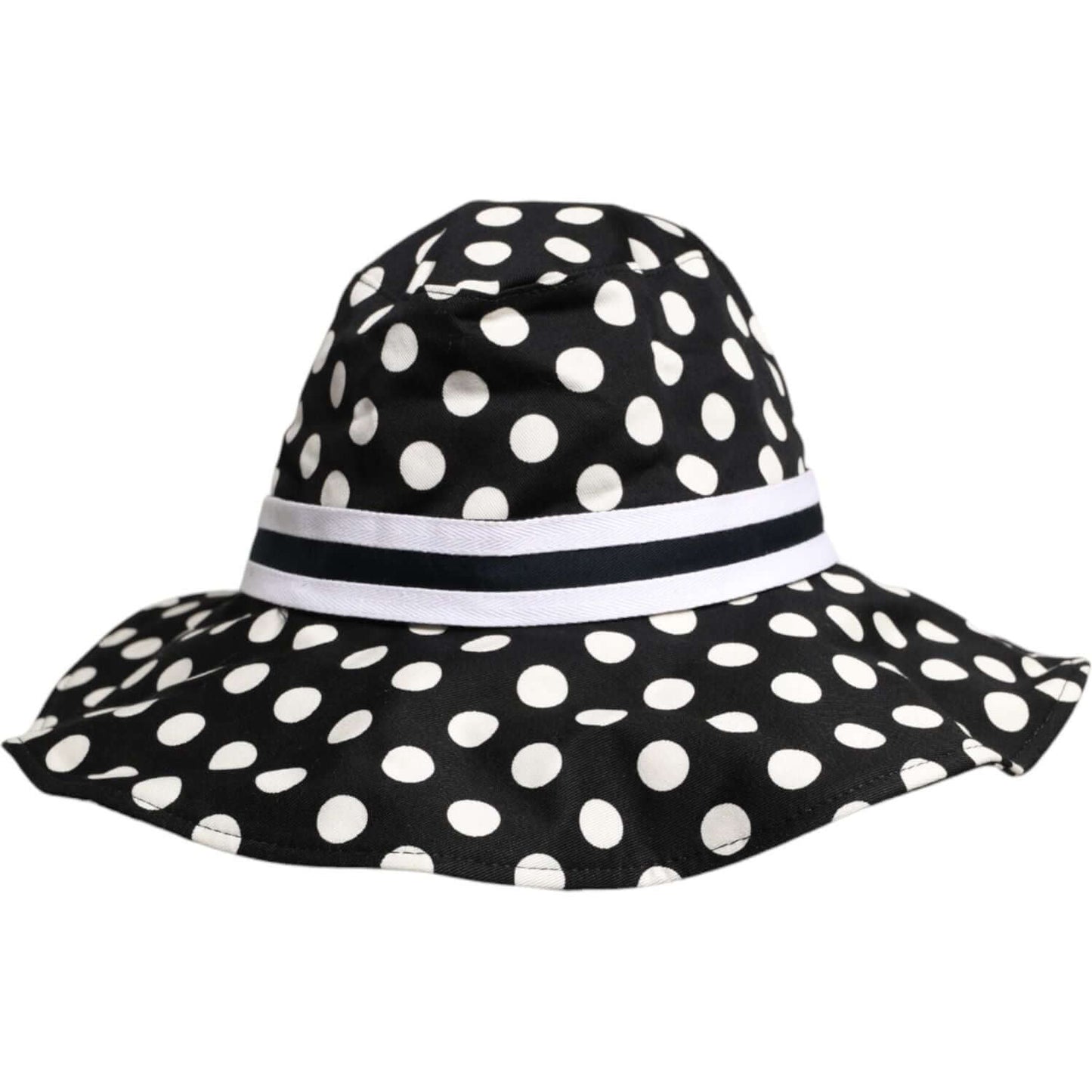 Dolce & Gabbana Black White Polka Dot Wide Brim Bucket Hat Dolce & Gabbana Lavender