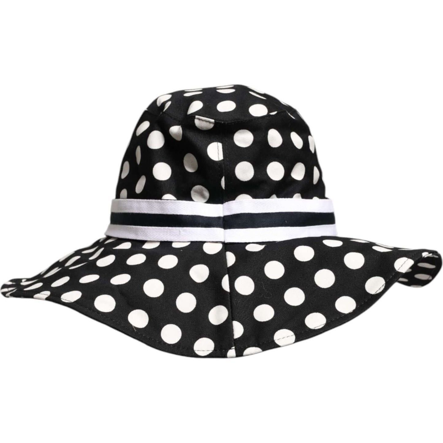 Dolce & Gabbana Black White Polka Dot Wide Brim Bucket Hat Dolce & Gabbana Lavender