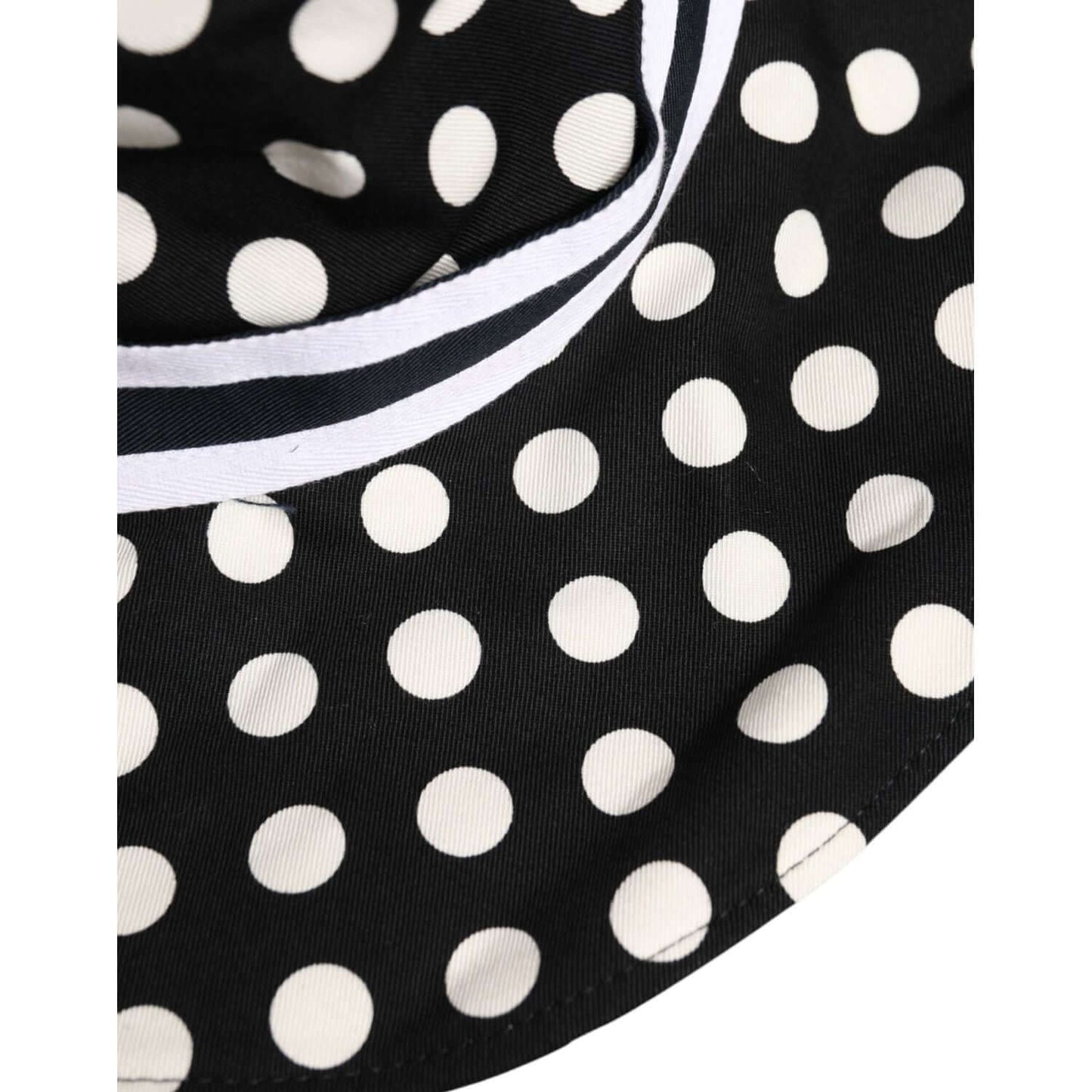 Dolce & Gabbana Black White Polka Dot Wide Brim Bucket Hat Dolce & Gabbana Black
