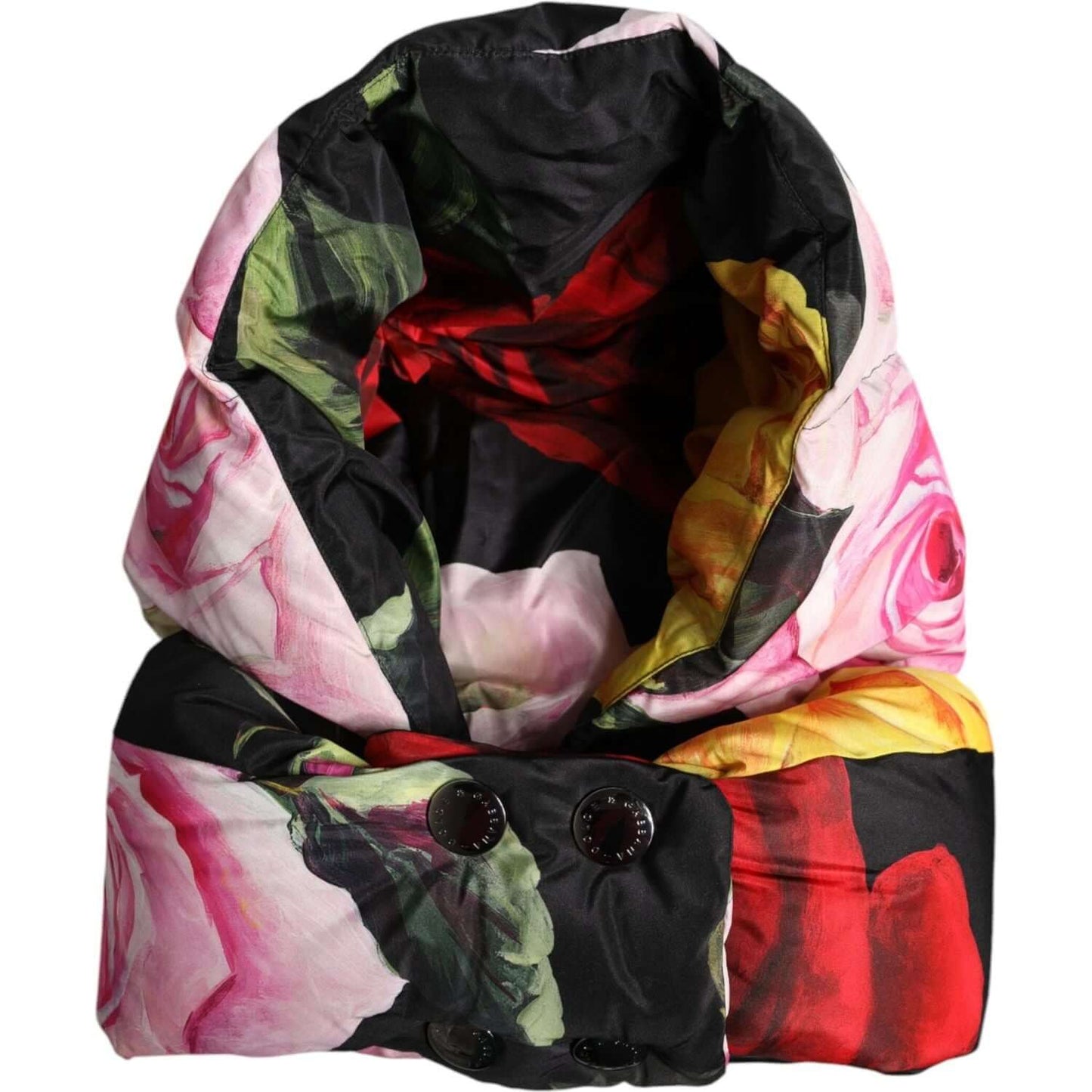 Dolce & Gabbana Black Floral Print Whole Head Wrap Hat Dolce & Gabbana Rosy Brown
