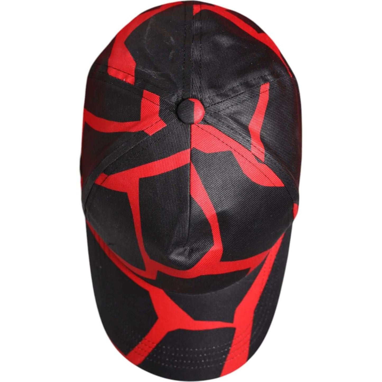 Dolce & Gabbana red and black lace tulle cotton baseball cap with logo details, made in Italy.