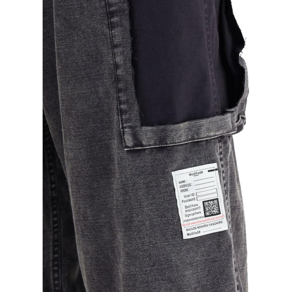 Maison Mihara Yasuhiro baggy cotton pants with monogram patch on side panel and adjustable hem.