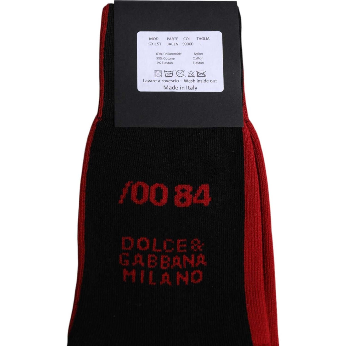 Dolce & Gabbana Black Nylon DG Logo Mid Calf Men Socks Dolce & Gabbana Gray