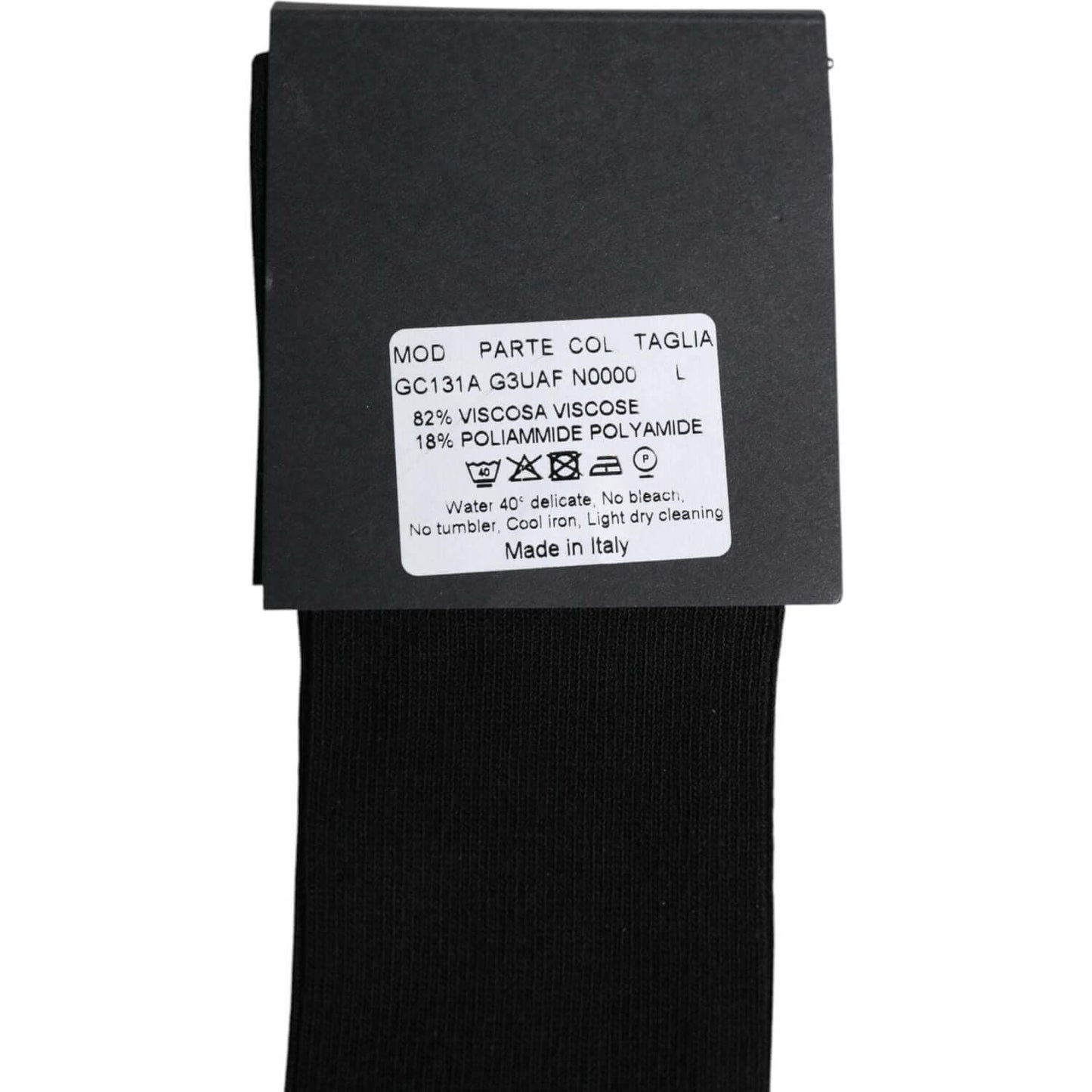 Dolce & Gabbana Black Viscose Logo Over The Calf Socks Dolce & Gabbana Black