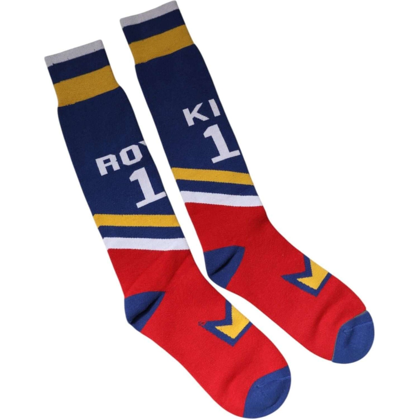 Dolce & Gabbana Multicolor Cotton Stretch Over Calf Socks Dolce & Gabbana Firebrick