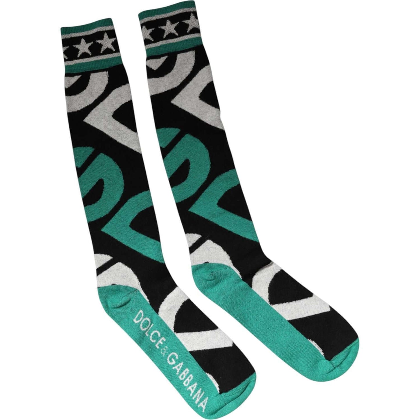 Dolce & Gabbana Multicolor Cotton Stretch Over Calf Socks Dolce & Gabbana Gray