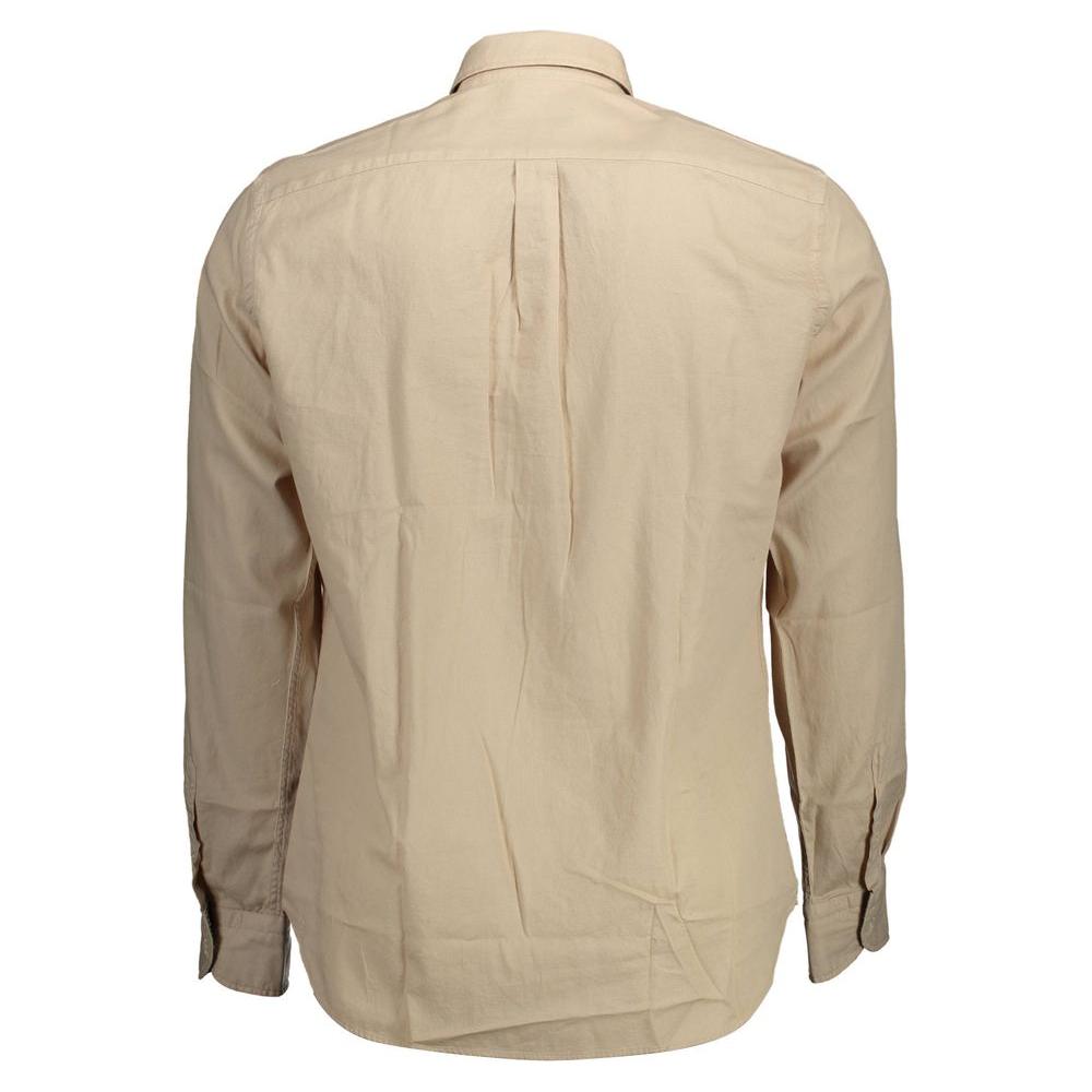 Harmont & Blaine Beige Cotton Men Shirt Harmont & Blaine Tan