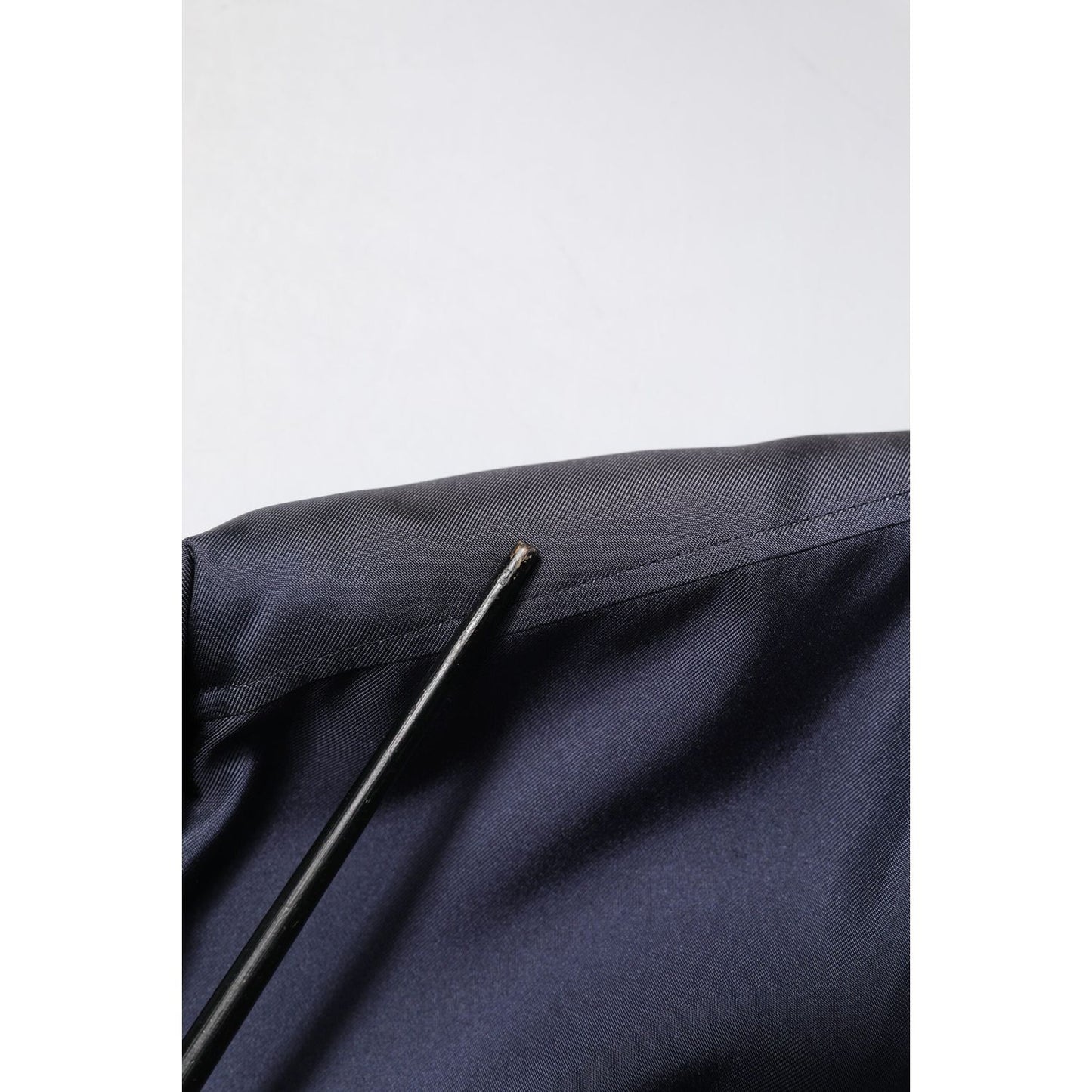 Dolce & Gabbana Dark Blue Silk Double Breasted Shirt TSH90177-43