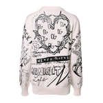 Dolce & Gabbana White Black Logo Print Women Pullover Sweater THS90373-40