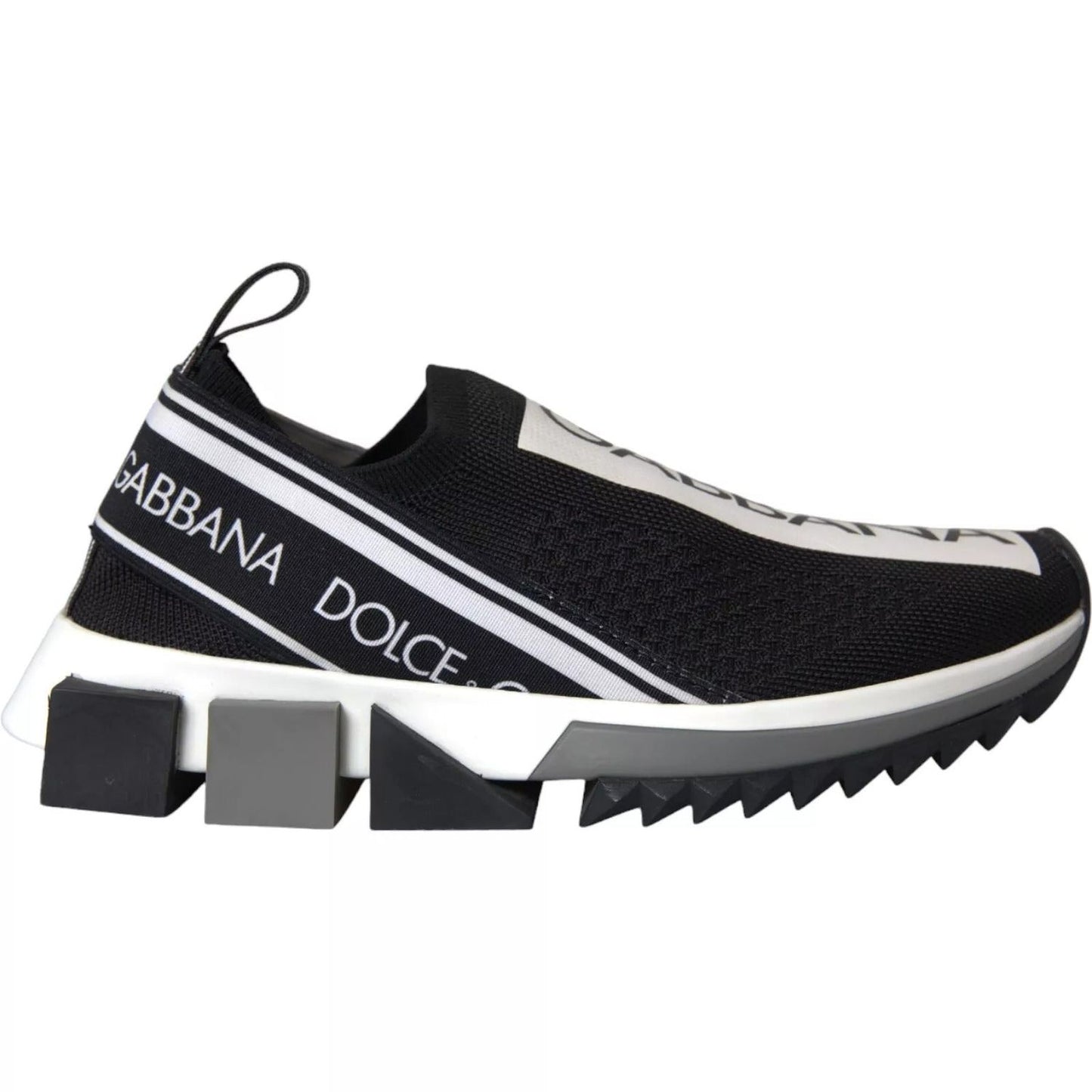 Dolce & Gabbana Black White Slip On Sorrento Sneakers Shoes LA10685-35