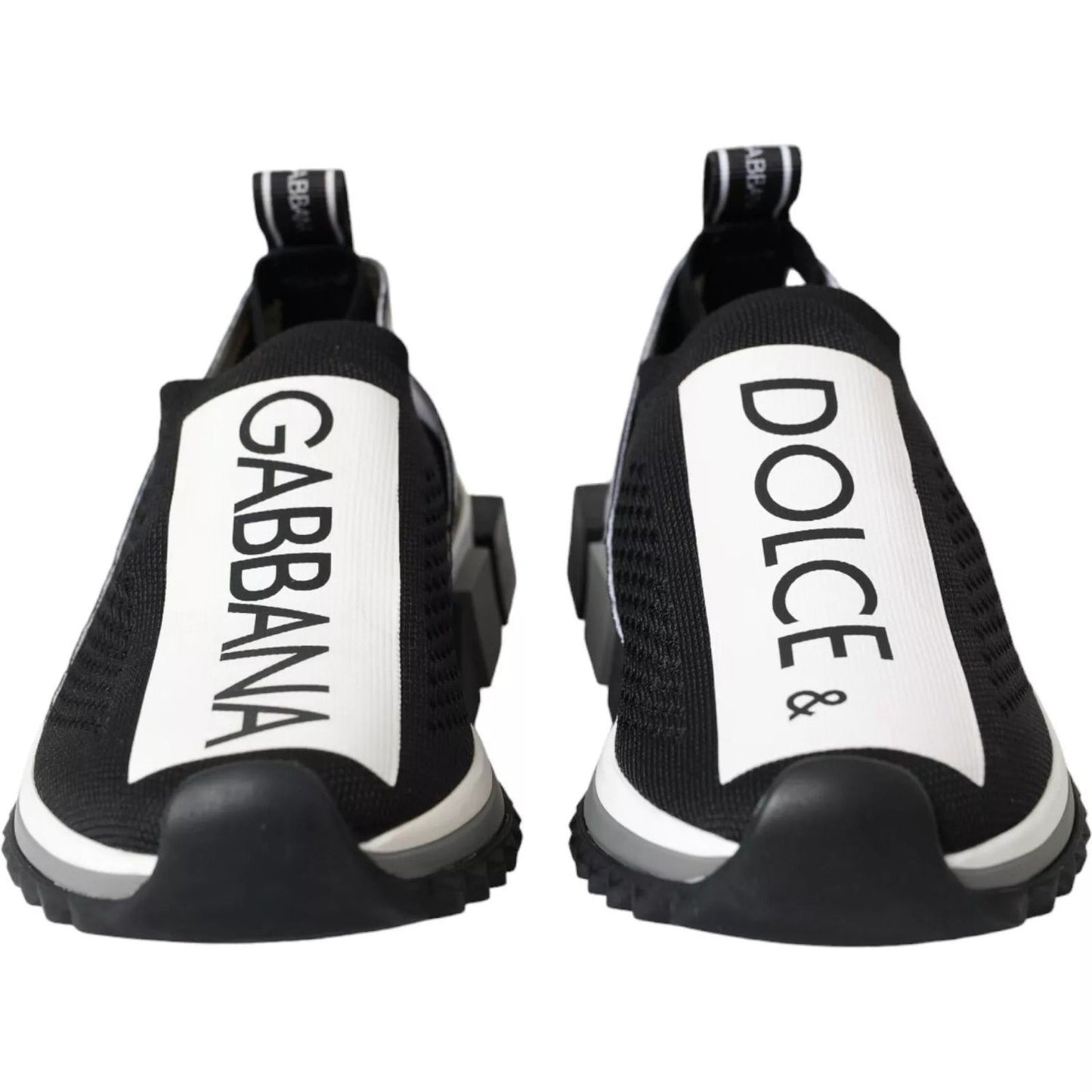 Dolce & Gabbana Black White Slip On Sorrento Sneakers Shoes LA10685-35