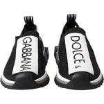 Dolce & Gabbana Black White Slip On Sorrento Sneakers Shoes LA10685-35