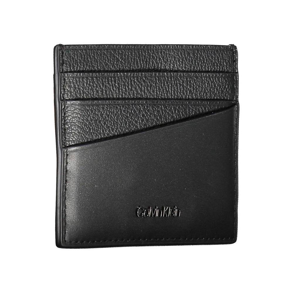 Calvin Klein Elegant Leather Card Holder in Timeless Black Calvin Klein Dark Slate Gray