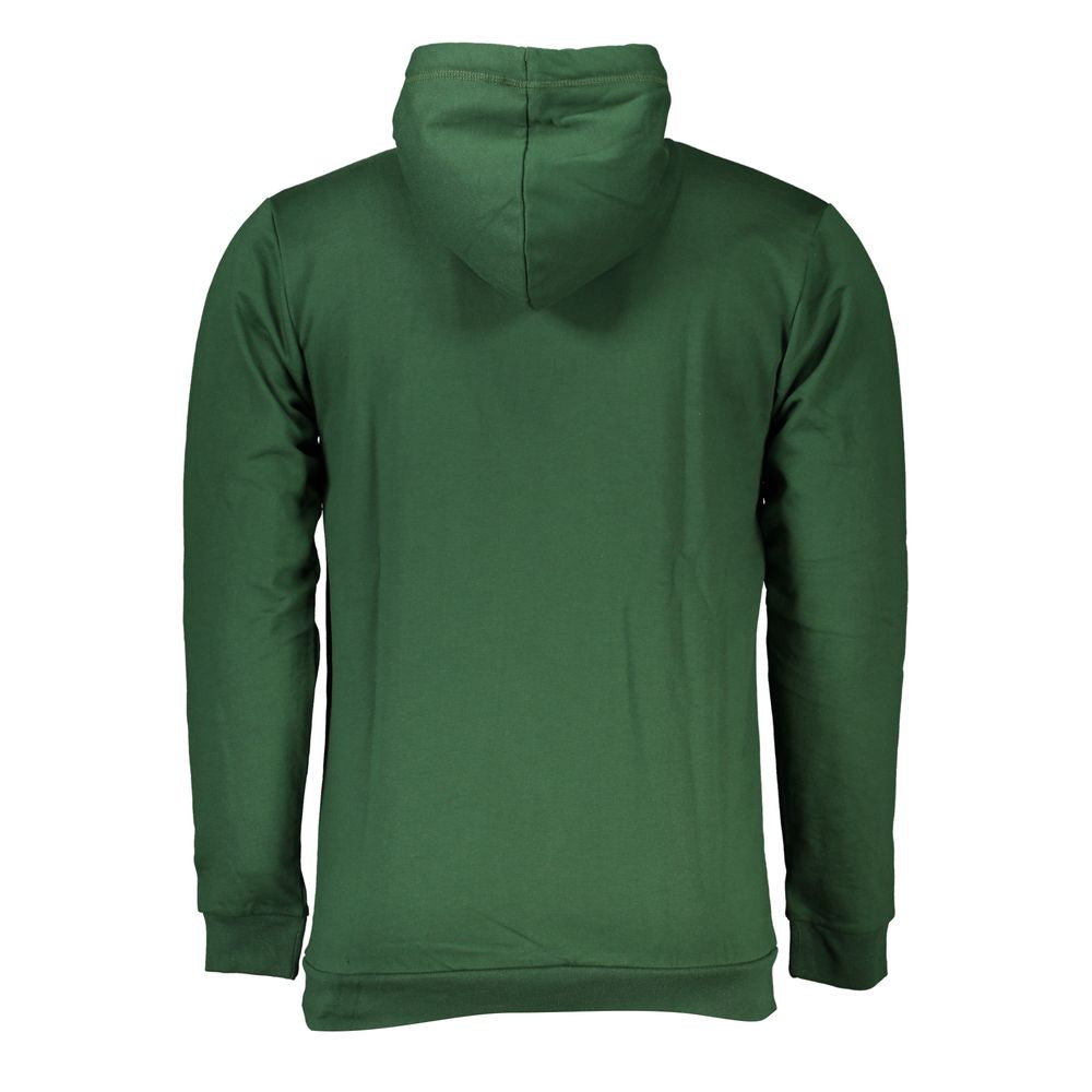 Sergio Tacchini green cotton sweater, long-sleeved hoodie with central pocket and logo embroidery - back view