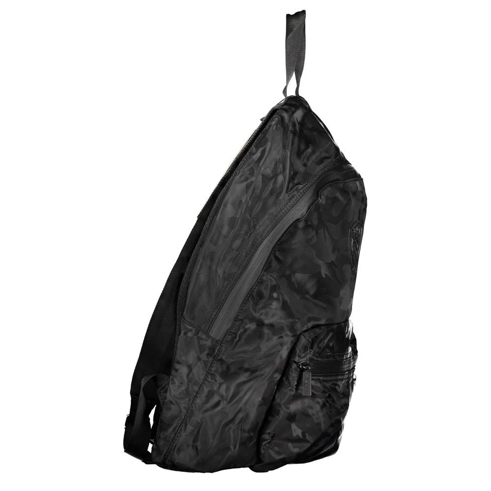 Blauer sleek black backpack with ergonomic handle and laptop sleeve, featuring exterior and interior pockets for urban explorers.